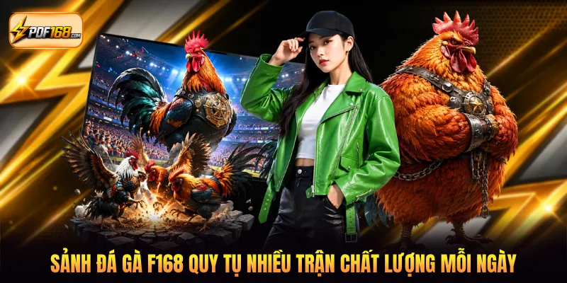 Sảnh đá gà F168 quy tụ nhiều trận chất lượng mỗi ngày